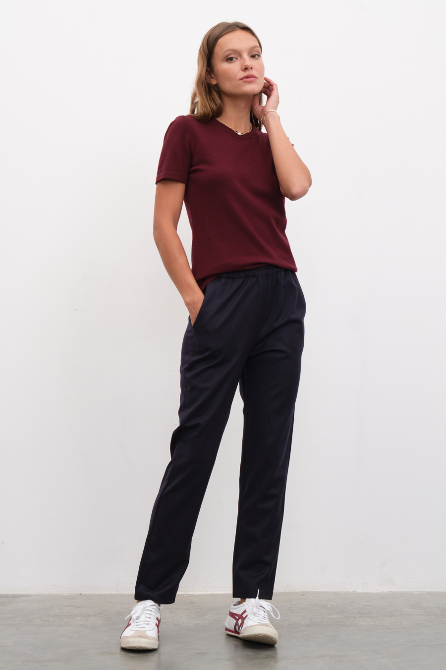 Pull-On Yün Kumaş Pantolon