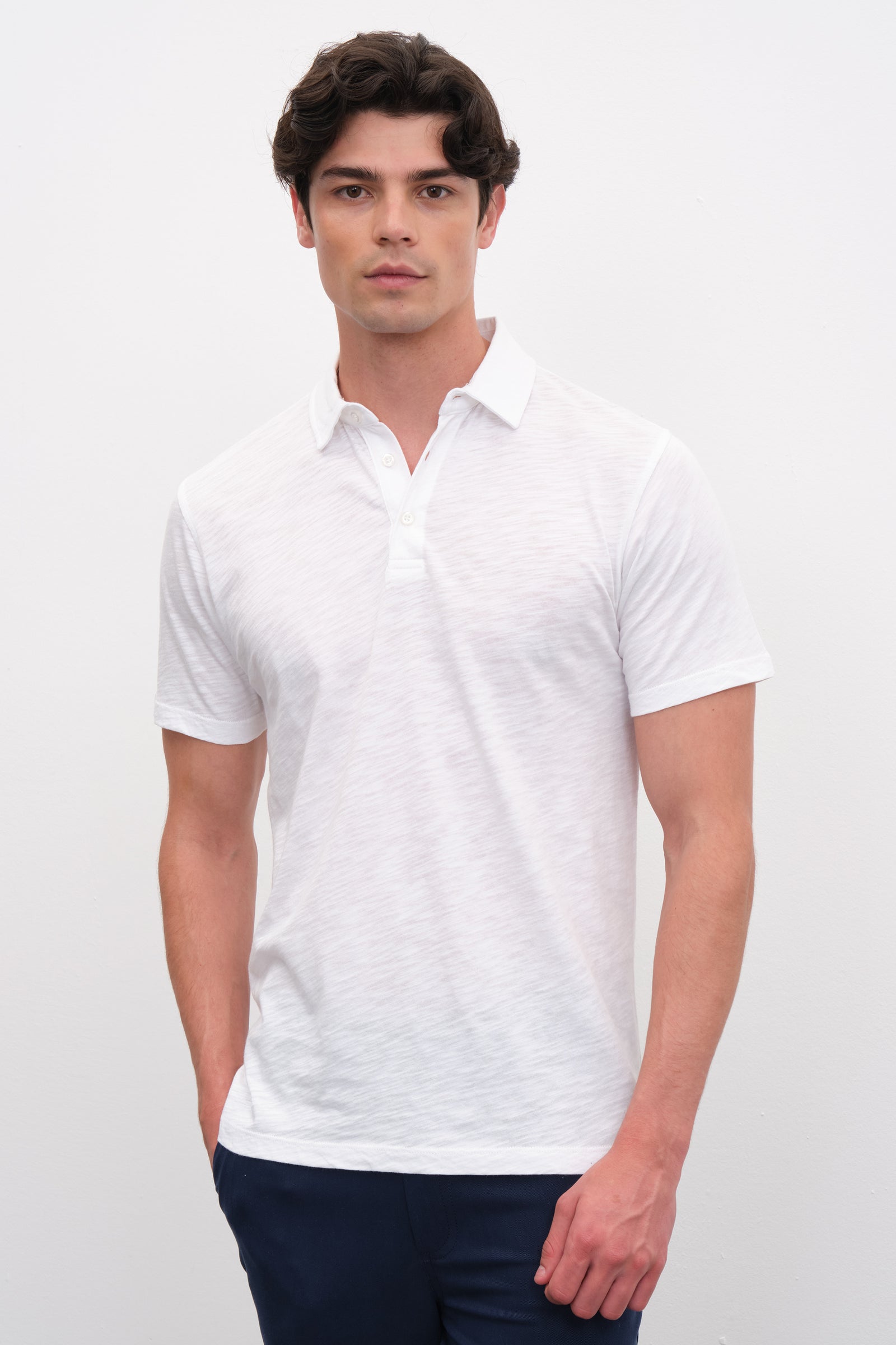 Polo Yakalı Flamlı Cotton T-shirt