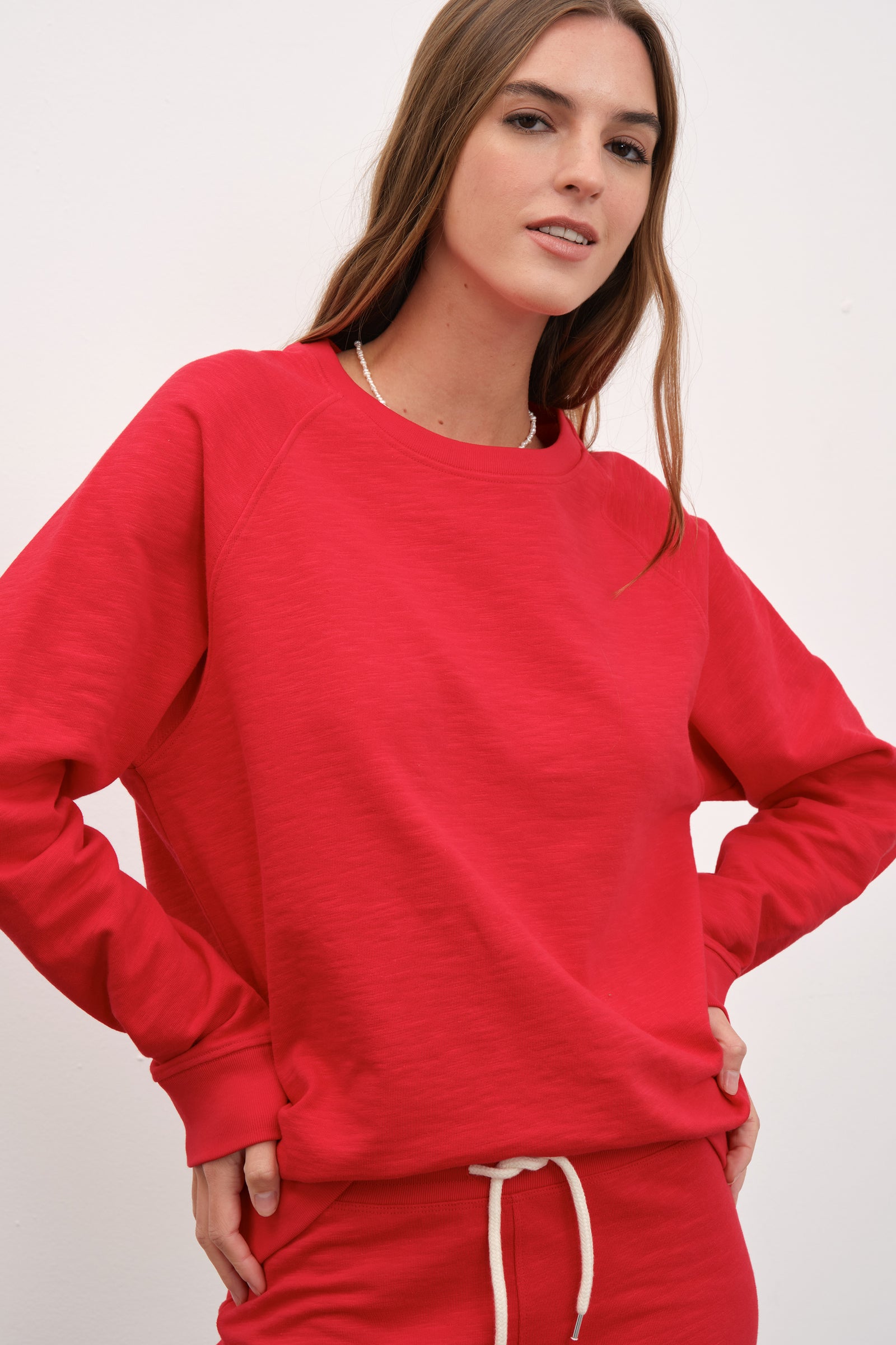 Flamlı Cotton Reglan Kollu Unisex Sweatshirt