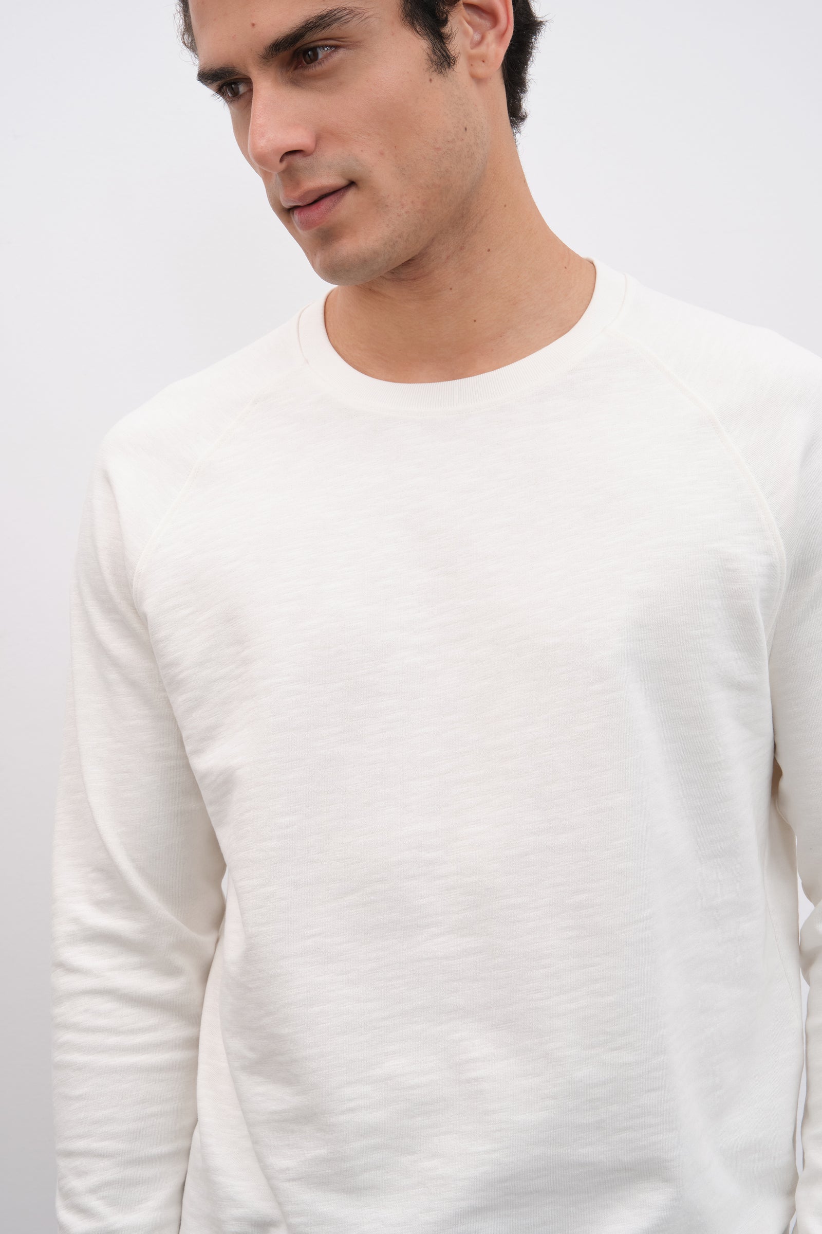 Flamlı Cotton Reglan Kollu Unisex Sweatshirt