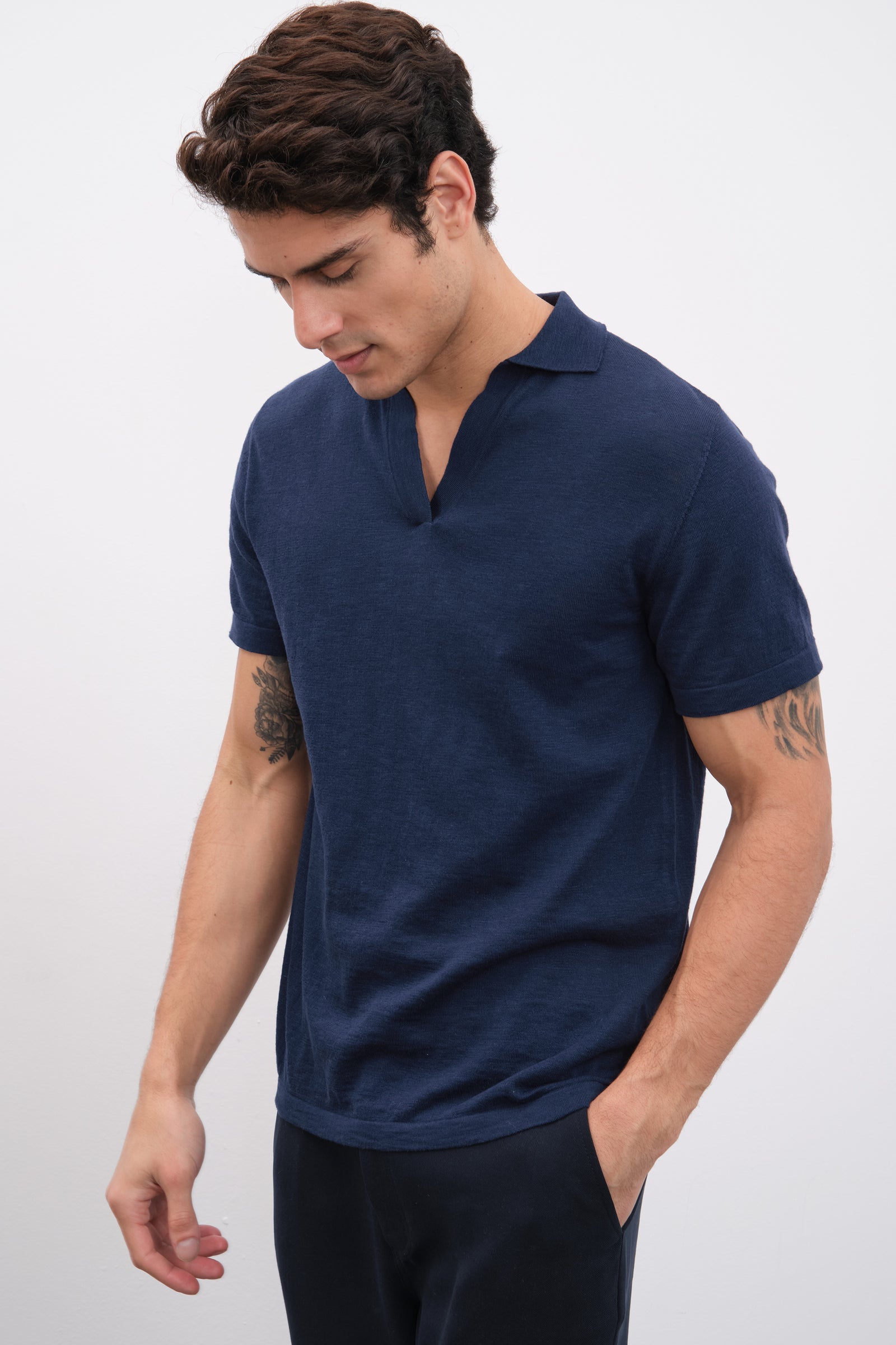Polo Yakalı Flamlı Cotton Unisex Triko T-shirt