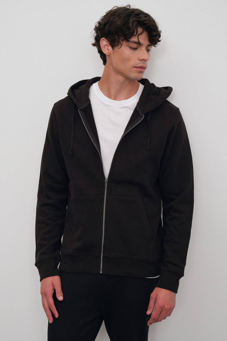 Cotton Fleece Fermuarlı Unisex Hoodie