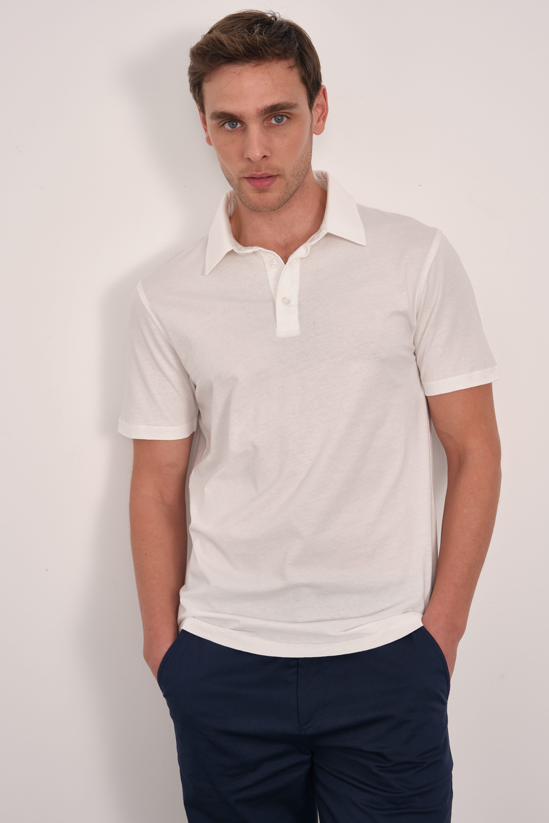Garment-Dyed Cotton Polo Yakalı T-shirt