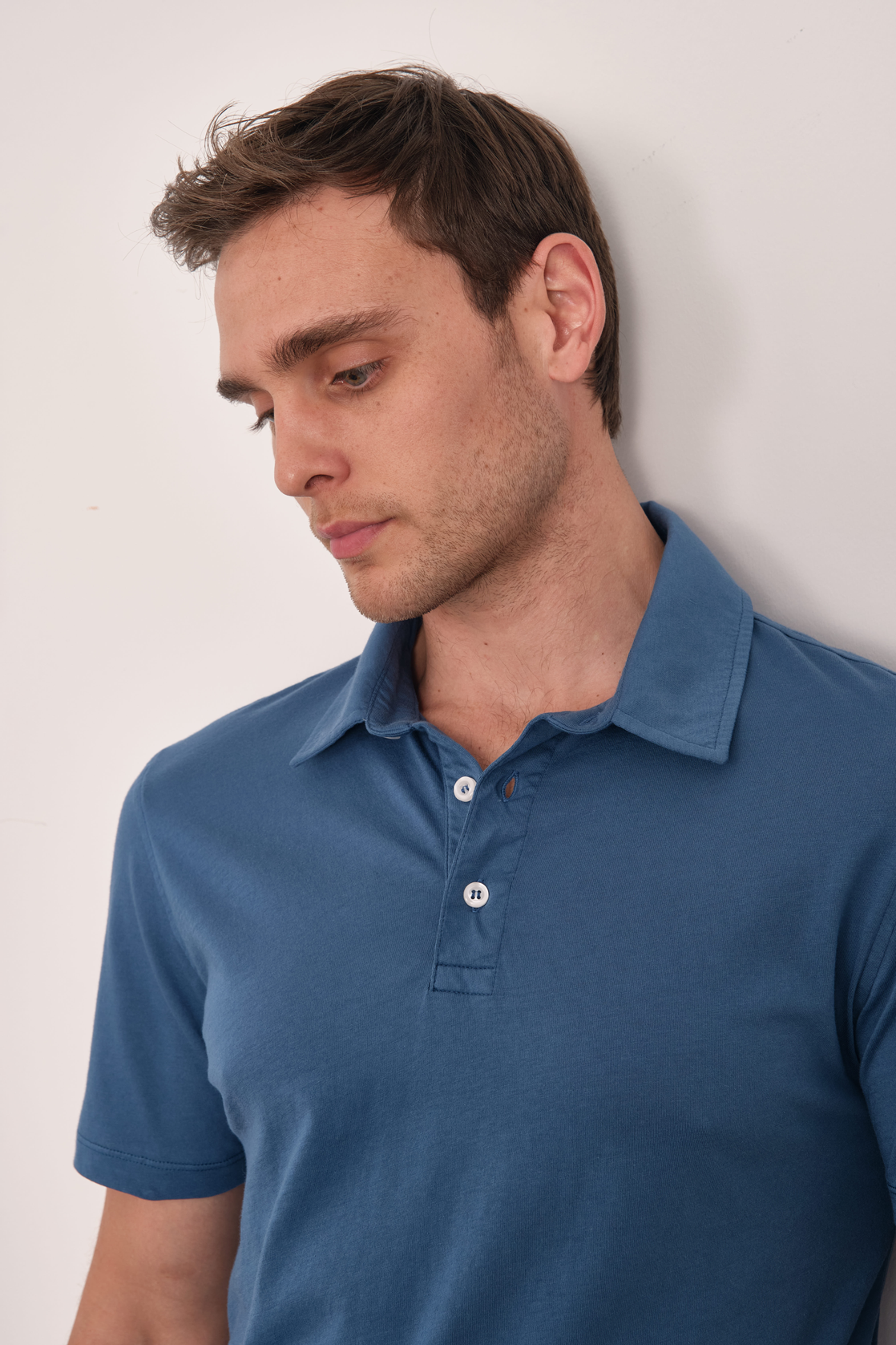 Garment-Dyed Cotton Polo Yakalı T-shirt