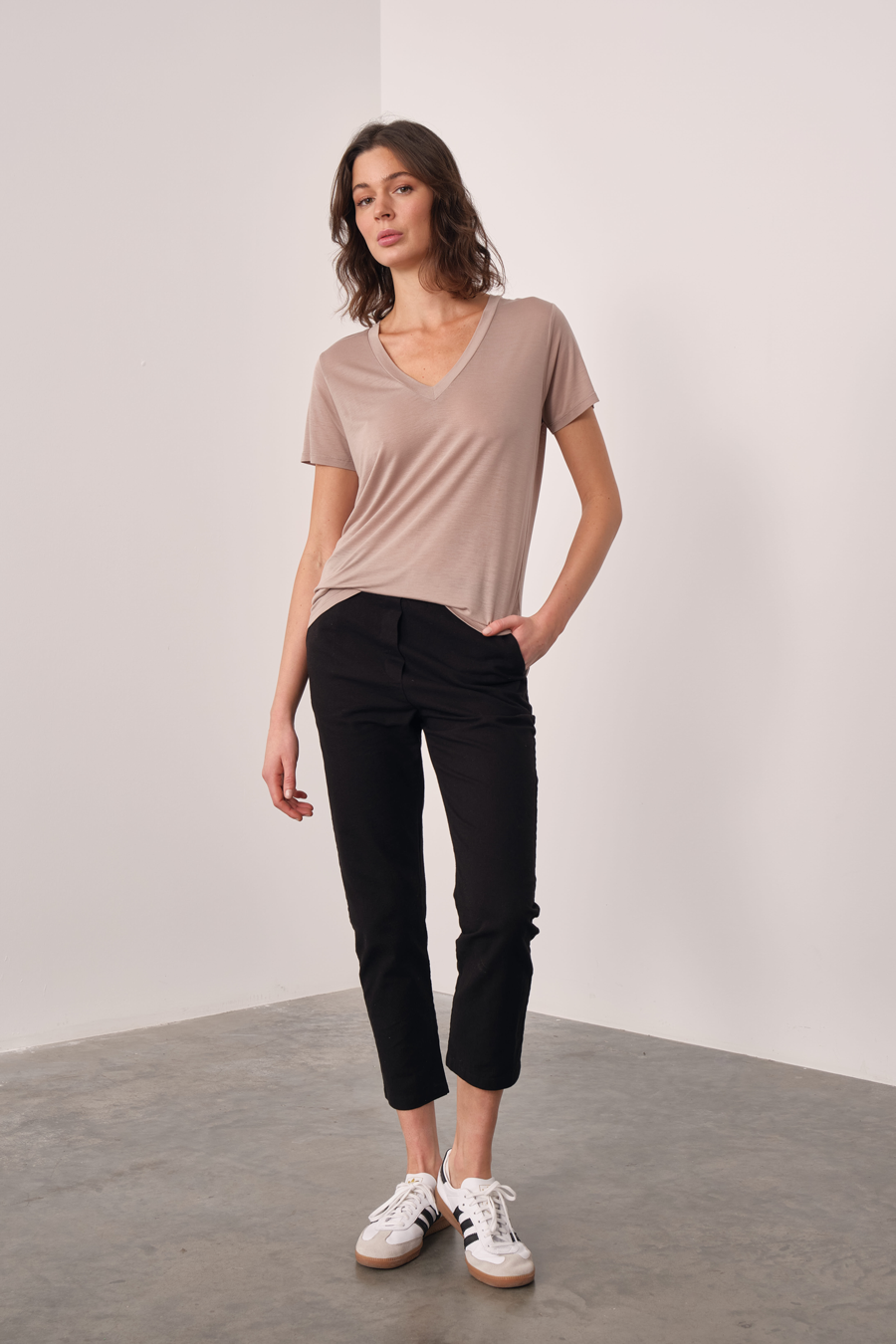 Pull-On Cotton Linen Pantolon