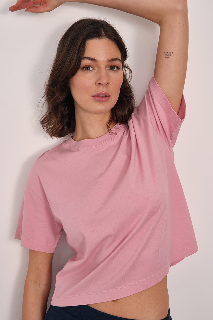 Garment-Dyed Cotton Crop T-shirt