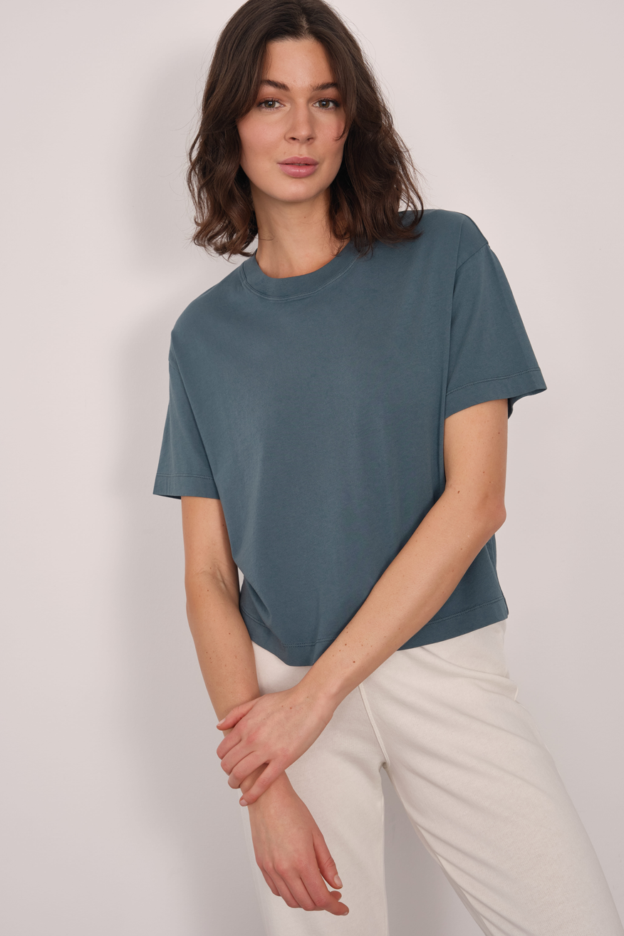 Garment-Dyed Cotton Crop T-shirt