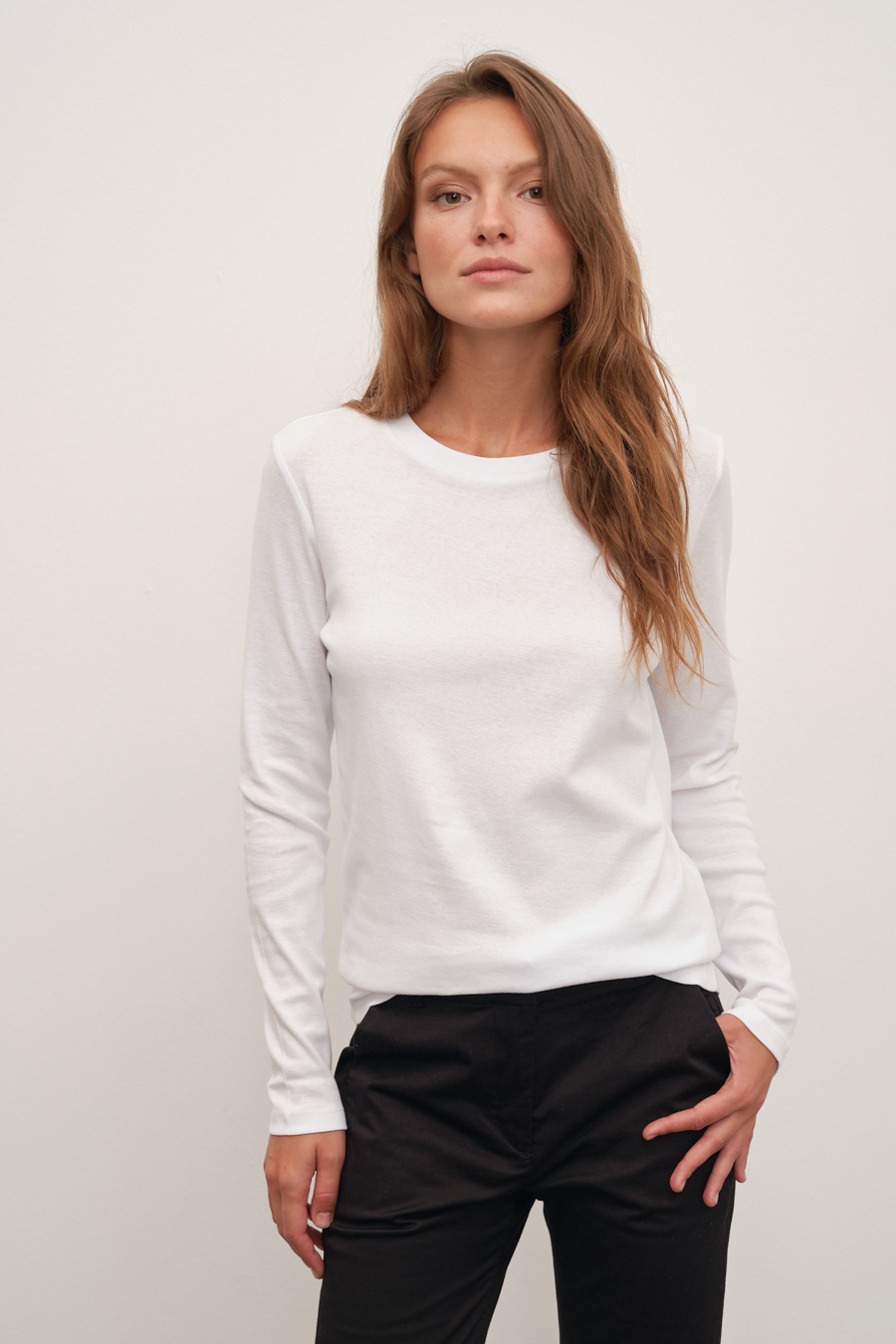 Everyday Cotton Uzun Kollu Fitted T-shirt