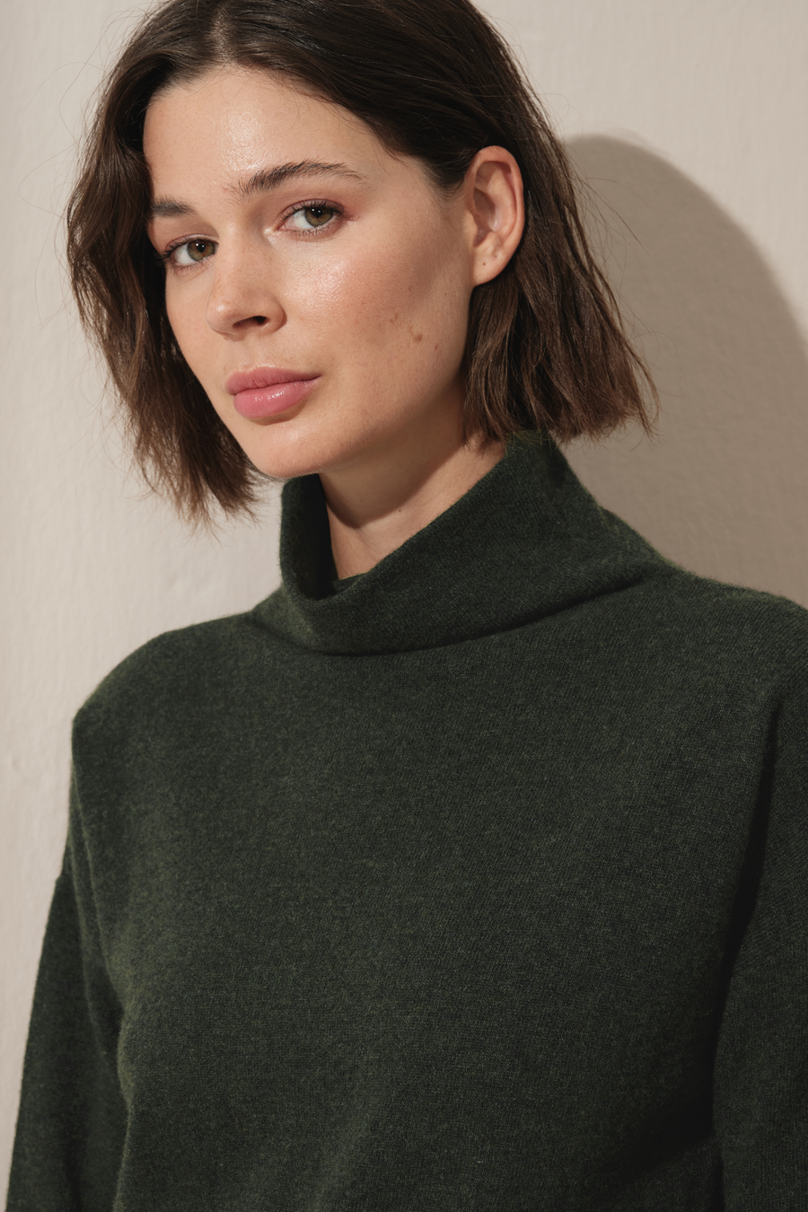 Funnel Neck Cashmere Merino Triko