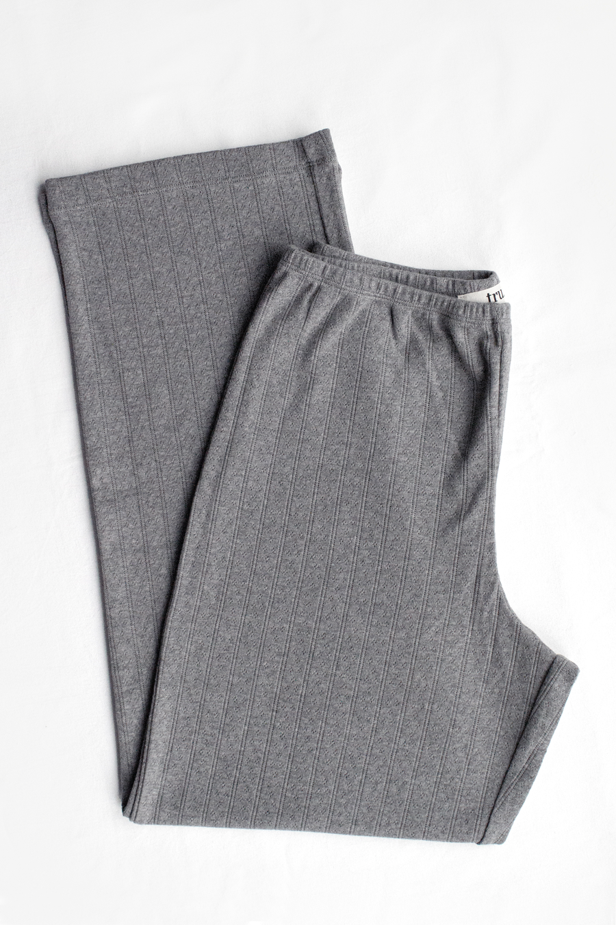 Pointelle Cotton Crop Flare Pantolon