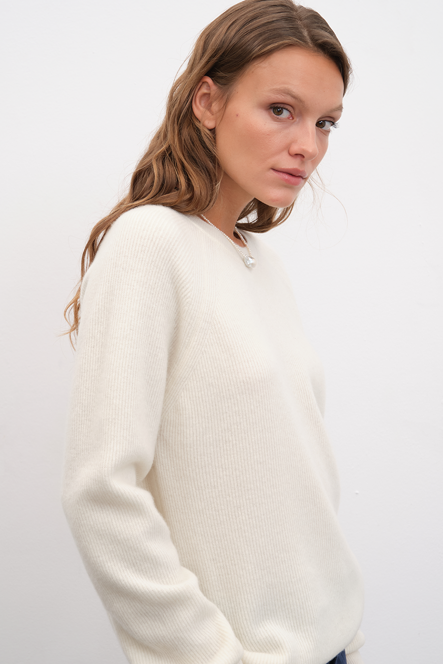 Reglan Kollu Ribanalı Cashmere Merino Triko