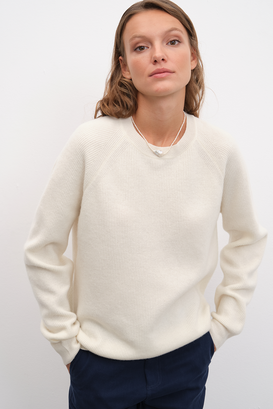 Reglan Kollu Ribanalı Cashmere Merino Triko