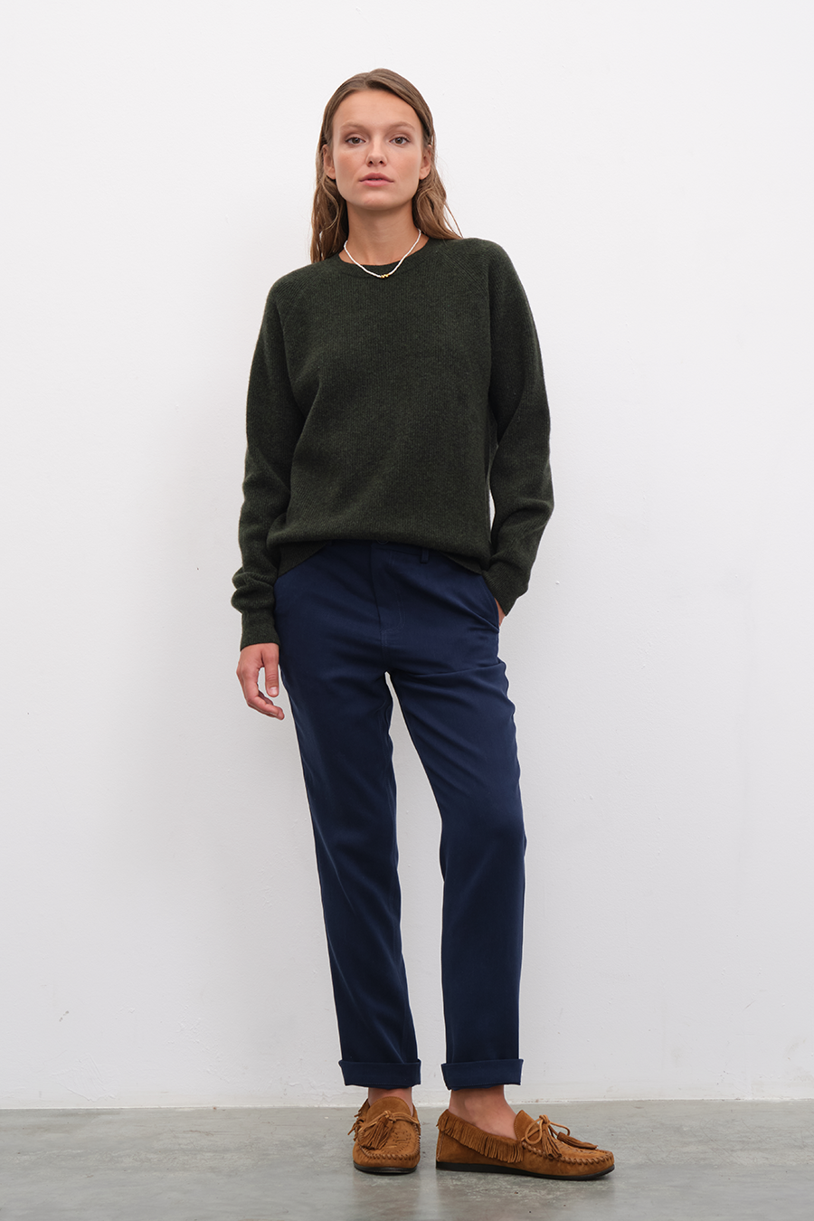 Reglan Kollu Ribanalı Cashmere Merino Triko