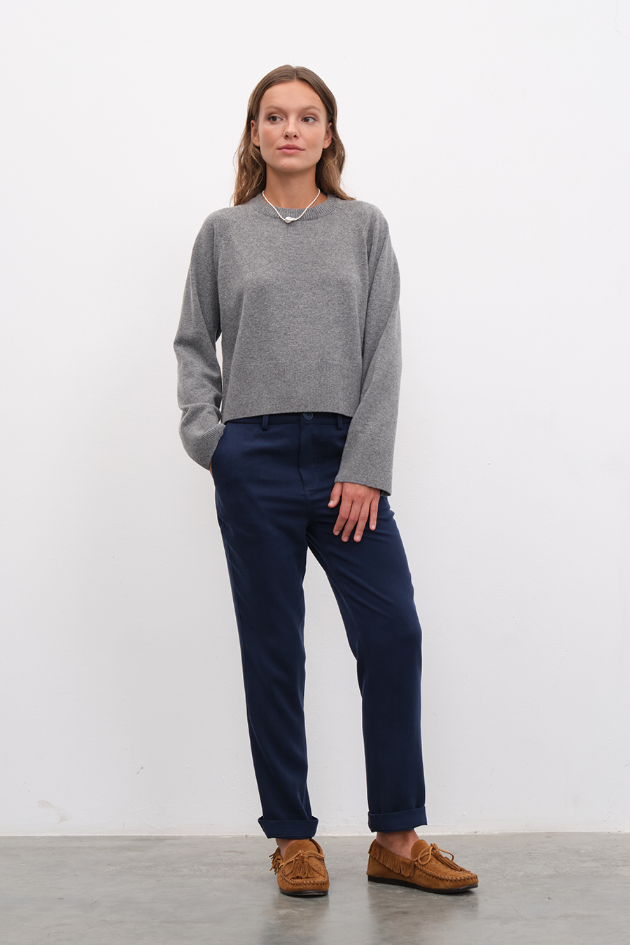 Reglan Kollu Cashmere Merino Crop Triko