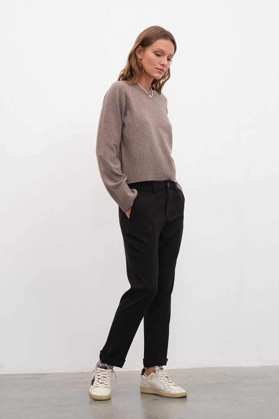 Reglan Kollu Cashmere Merino Crop Triko