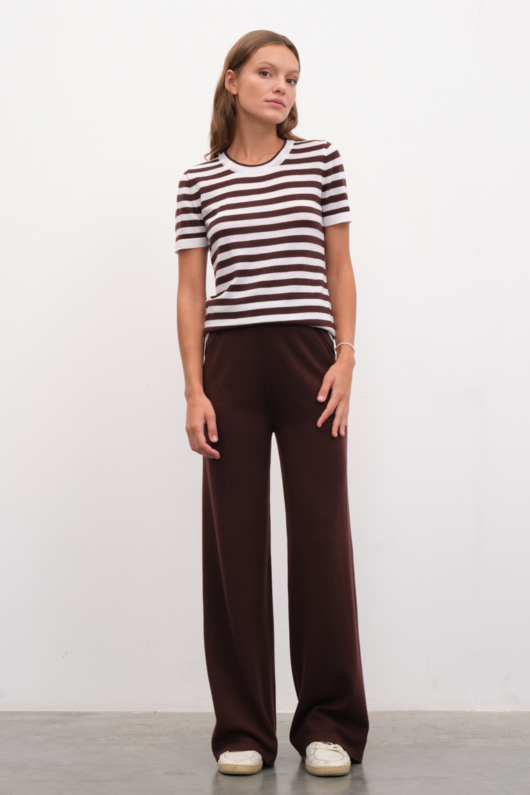Bol Paçalı Lightweight Merino Triko Pantolon