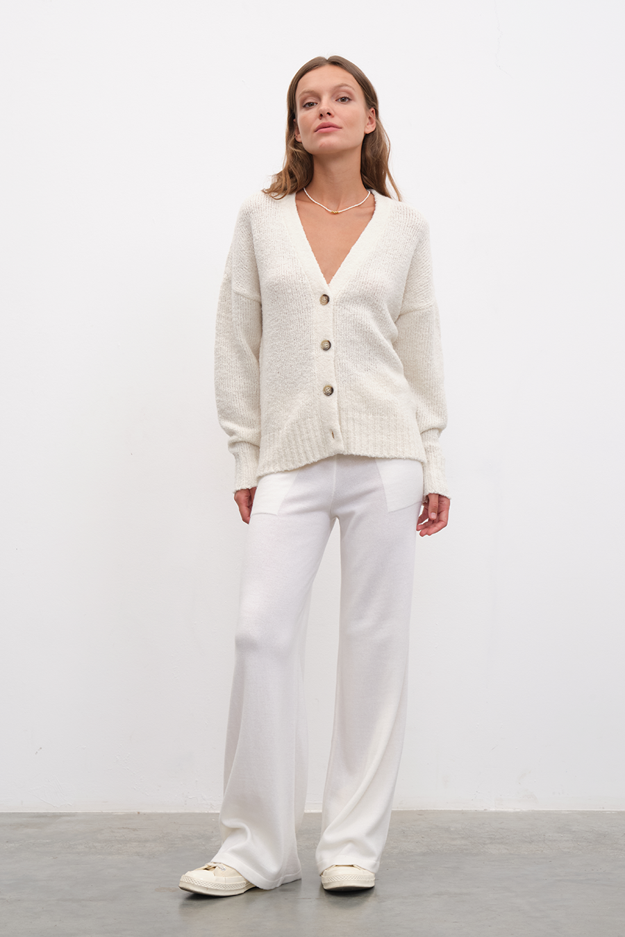 Bol Paçalı Lightweight Merino Triko Pantolon