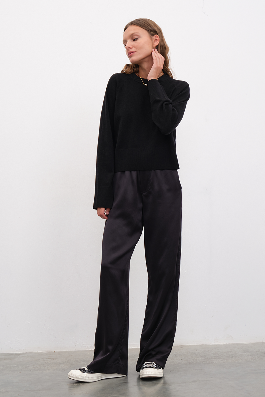 Reglan Kollu Cashmere Merino Crop Triko