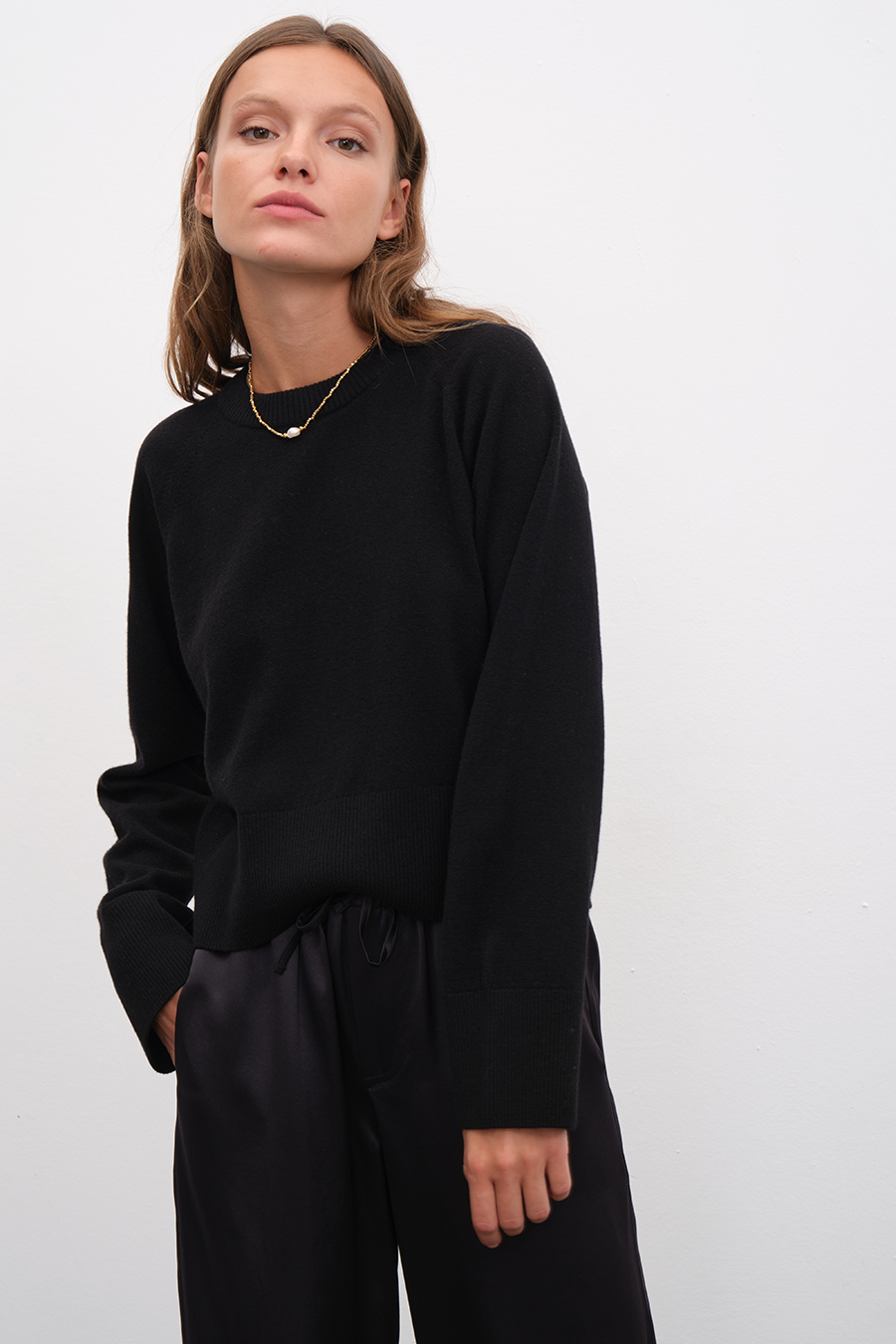 Reglan Kollu Cashmere Merino Crop Triko