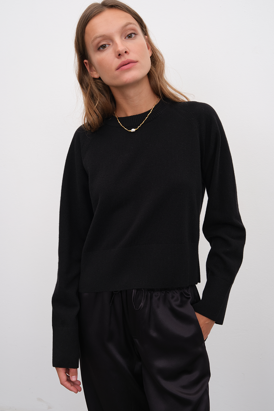 Reglan Kollu Cashmere Merino Crop Triko