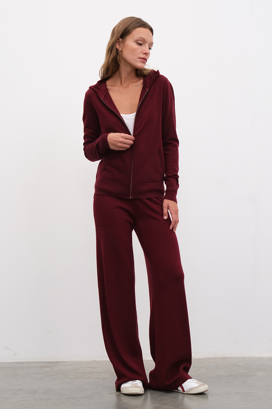 Bol Paçalı Lightweight Merino Triko Pantolon