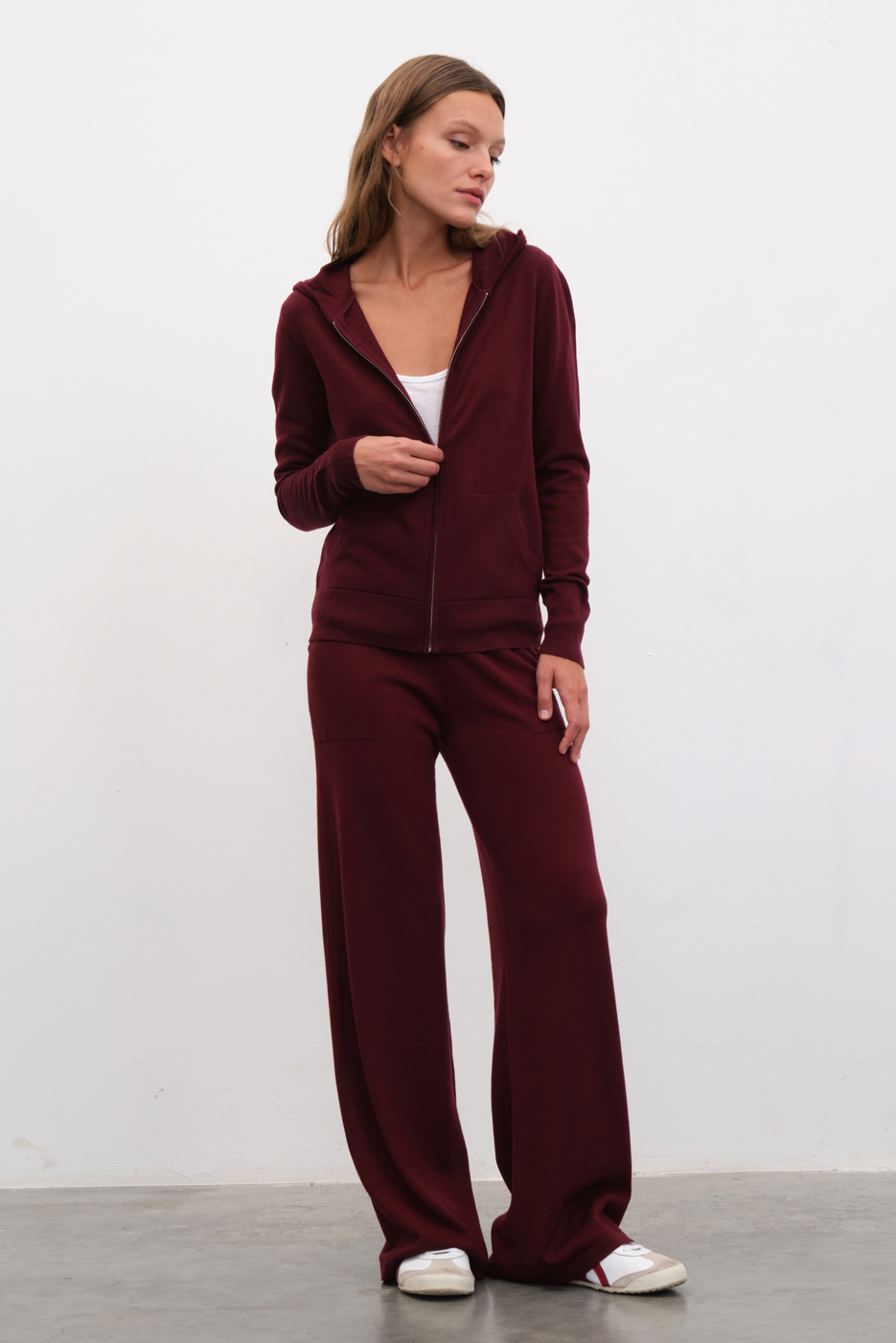 Bol Paçalı Lightweight Merino Triko Pantolon