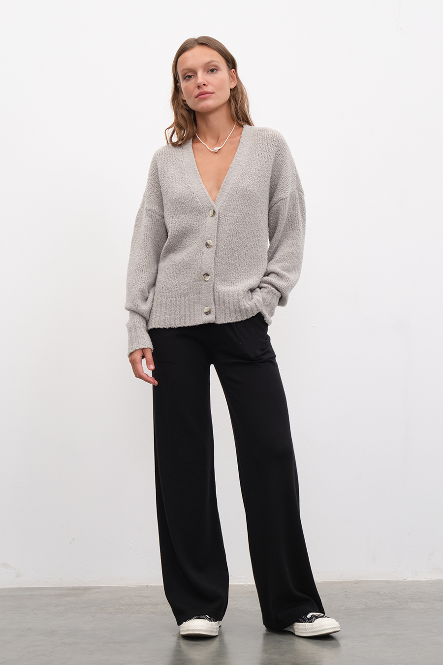 Bol Paçalı Lightweight Merino Triko Pantolon