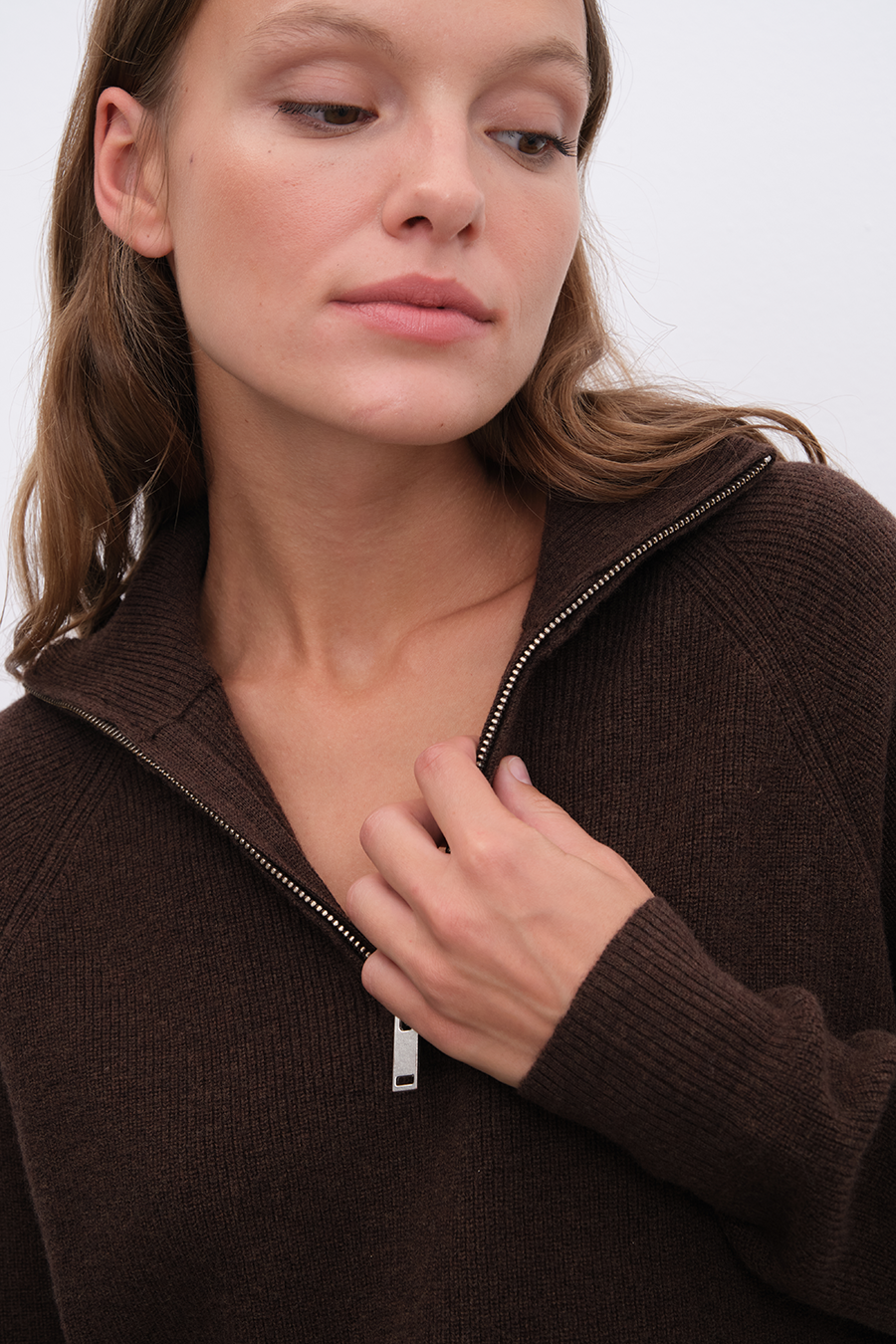 Yarım Fermuarlı Unisex Merino Triko