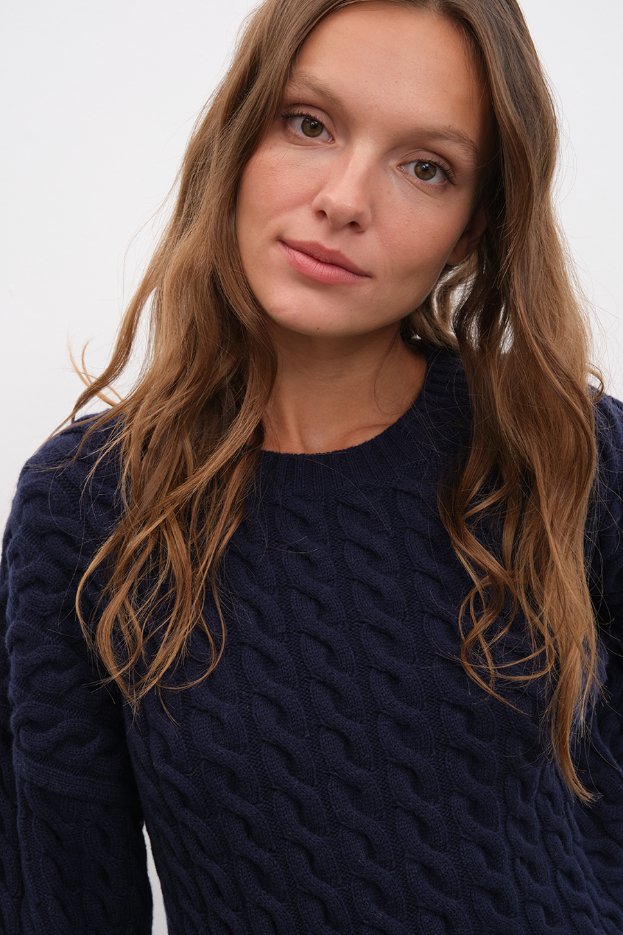 Cable Knit Crop Merino Triko