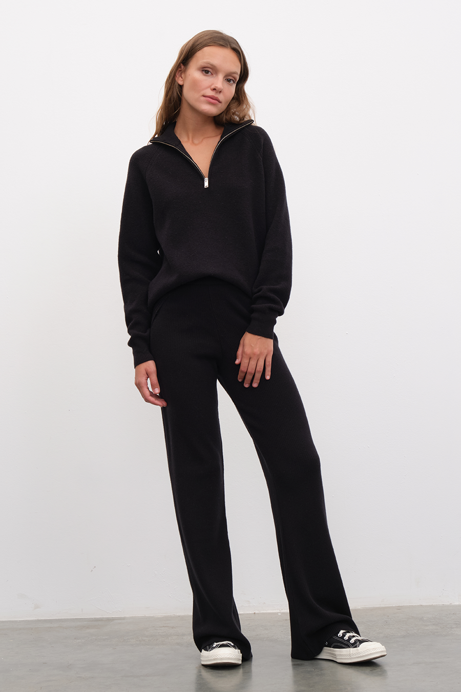 Yarım Fermuarlı Unisex Merino Triko