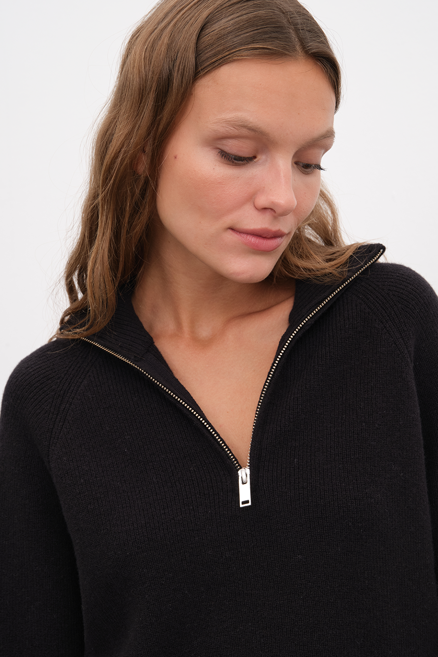 Yarım Fermuarlı Unisex Merino Triko