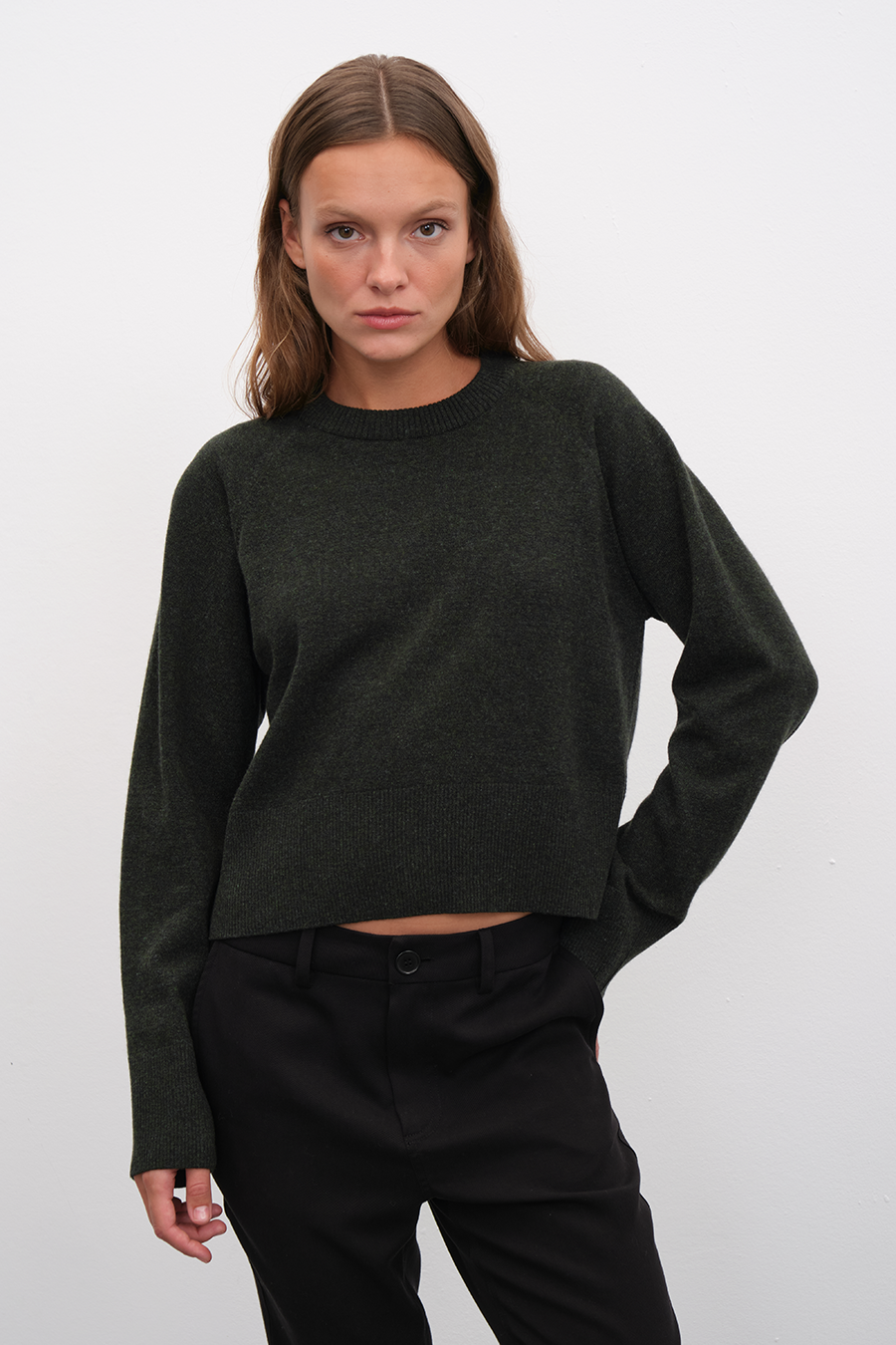 Reglan Kollu Cashmere Merino Crop Triko