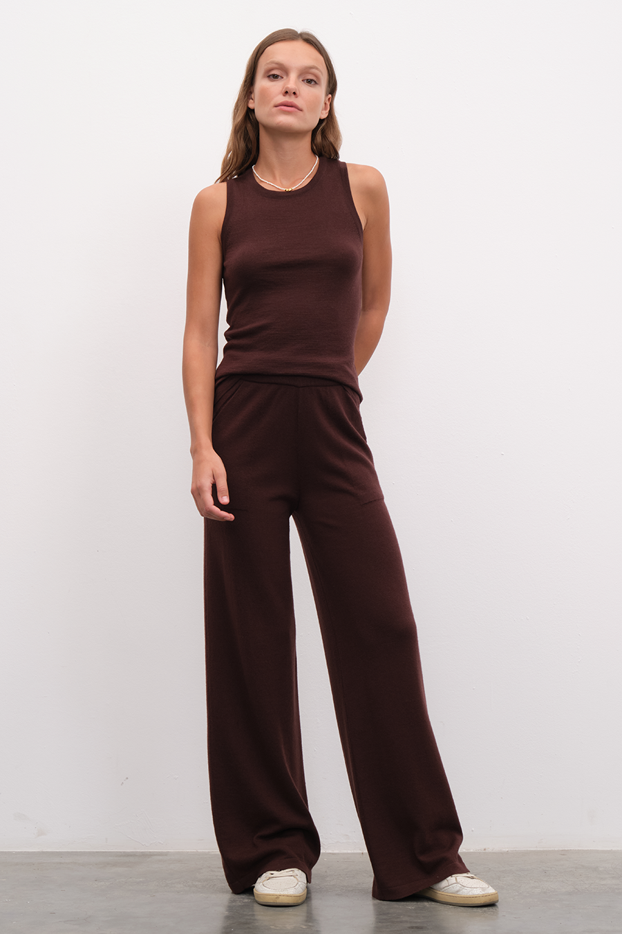 Bol Paçalı Lightweight Merino Triko Pantolon