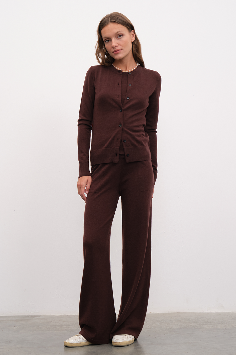 Bol Paçalı Lightweight Merino Triko Pantolon