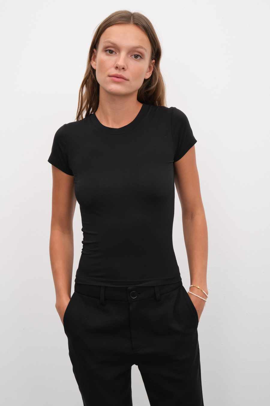 Featherweight Modal Form-Fitting 90s Baby Tee
