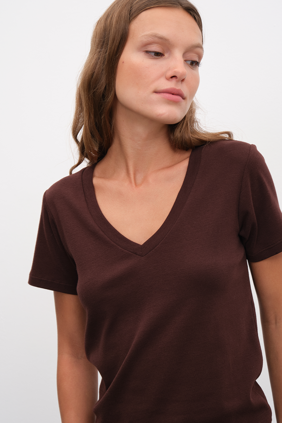 Everyday Cotton V Yakalı Fitted T-shirt