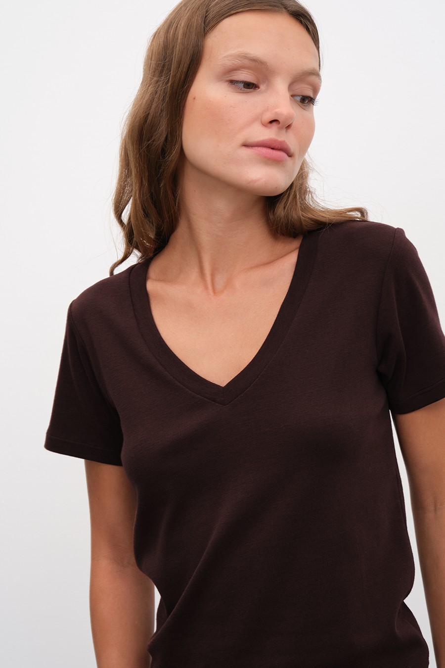 Everyday Cotton V Yakalı Fitted T-shirt