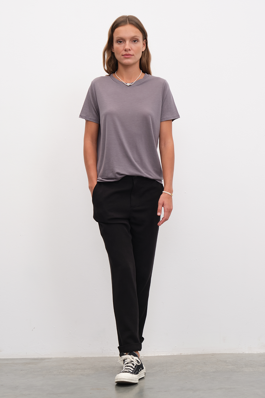 Featherweight Bisiklet Yakalı Lyocell T-shirt (TENCEL™)