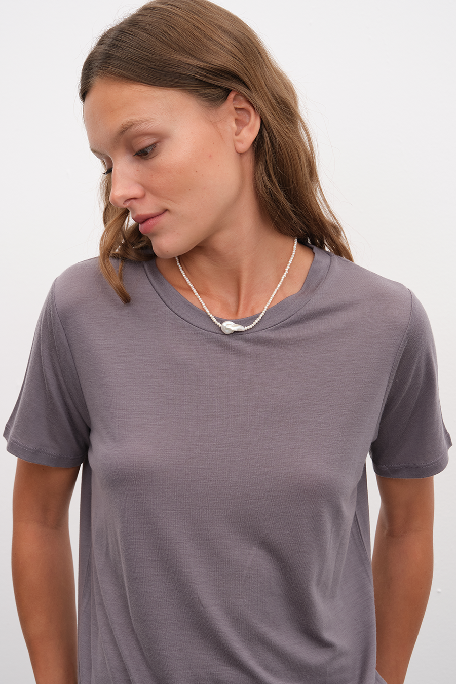 Featherweight Bisiklet Yakalı Lyocell T-shirt (TENCEL™)