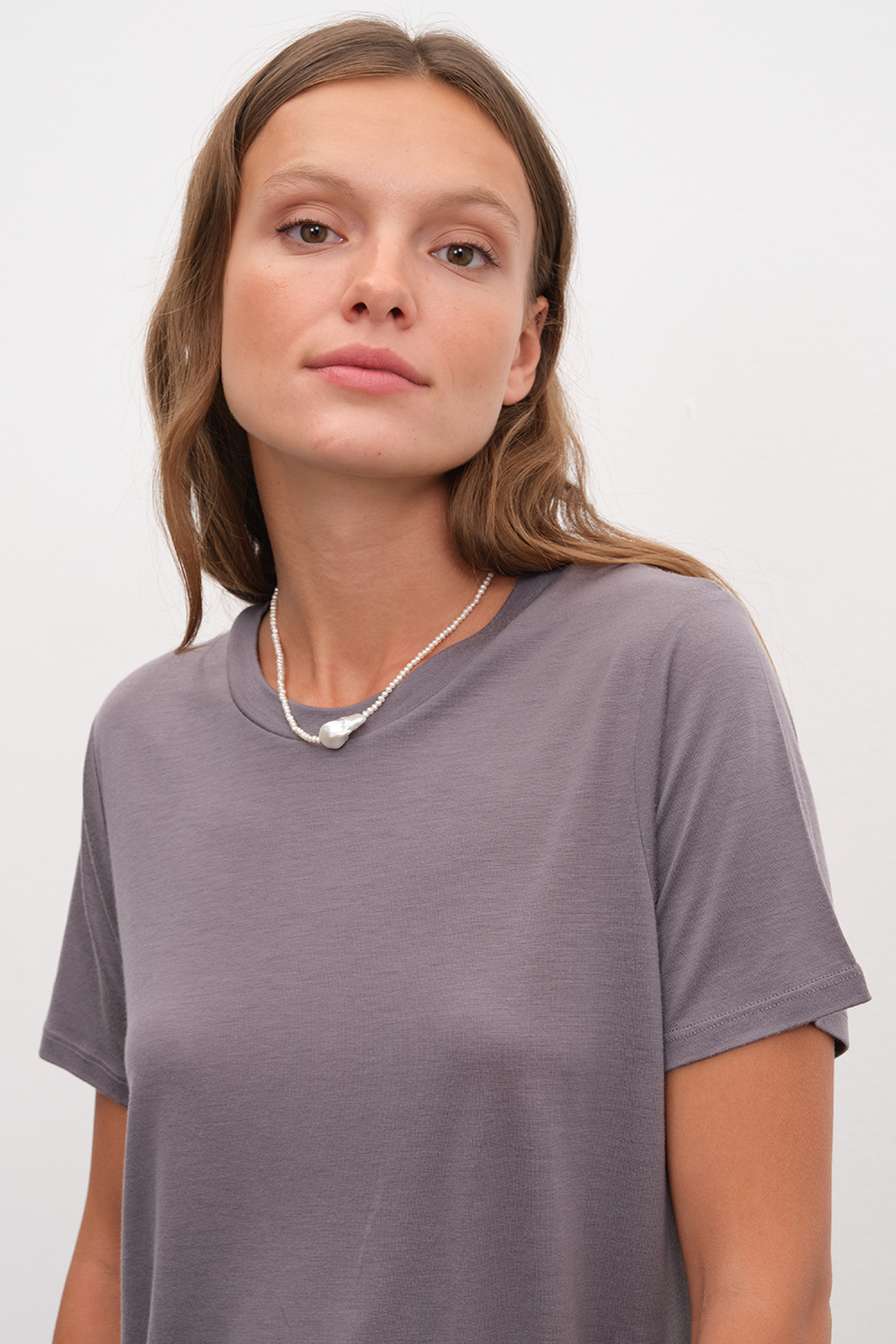 Featherweight Bisiklet Yakalı Lyocell T-shirt (TENCEL™)