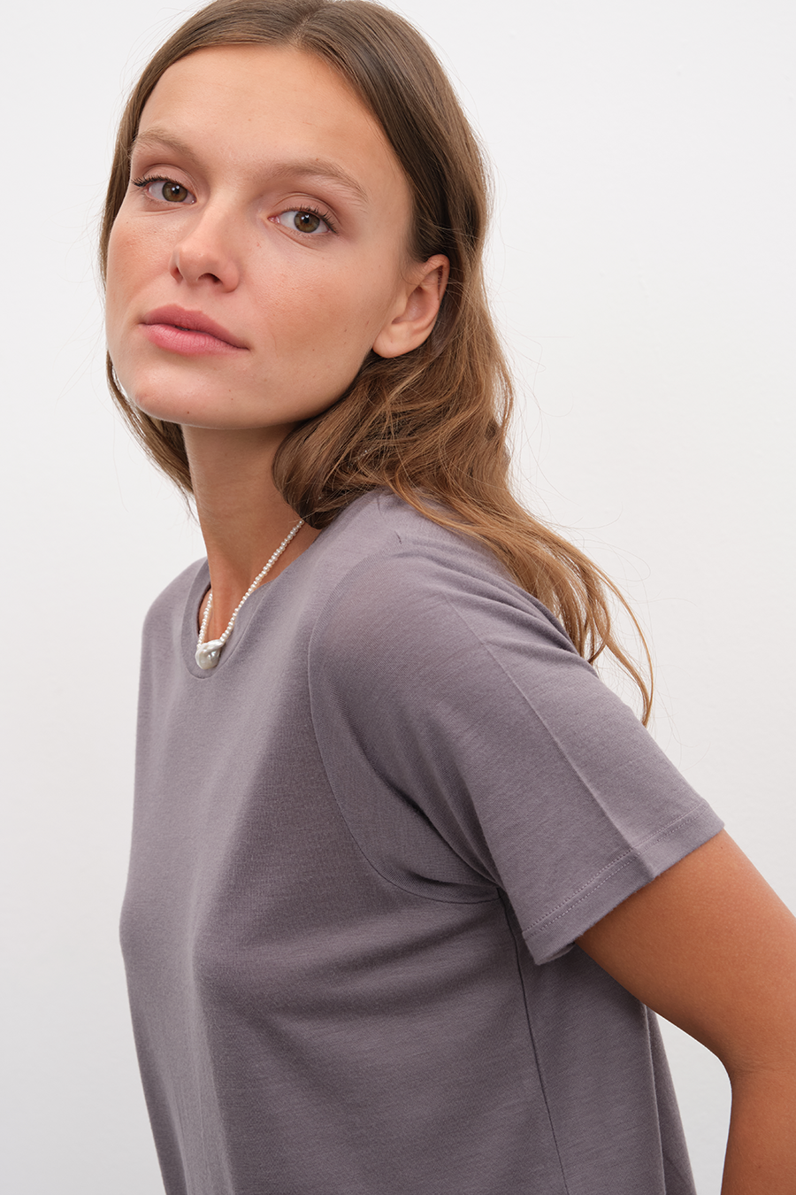 Featherweight Bisiklet Yakalı Lyocell T-shirt (TENCEL™)