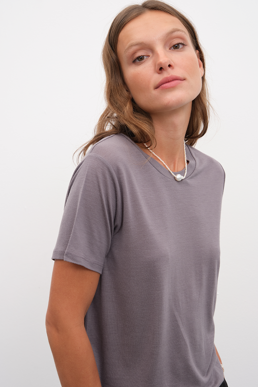 Featherweight Bisiklet Yakalı Lyocell T-shirt (TENCEL™)