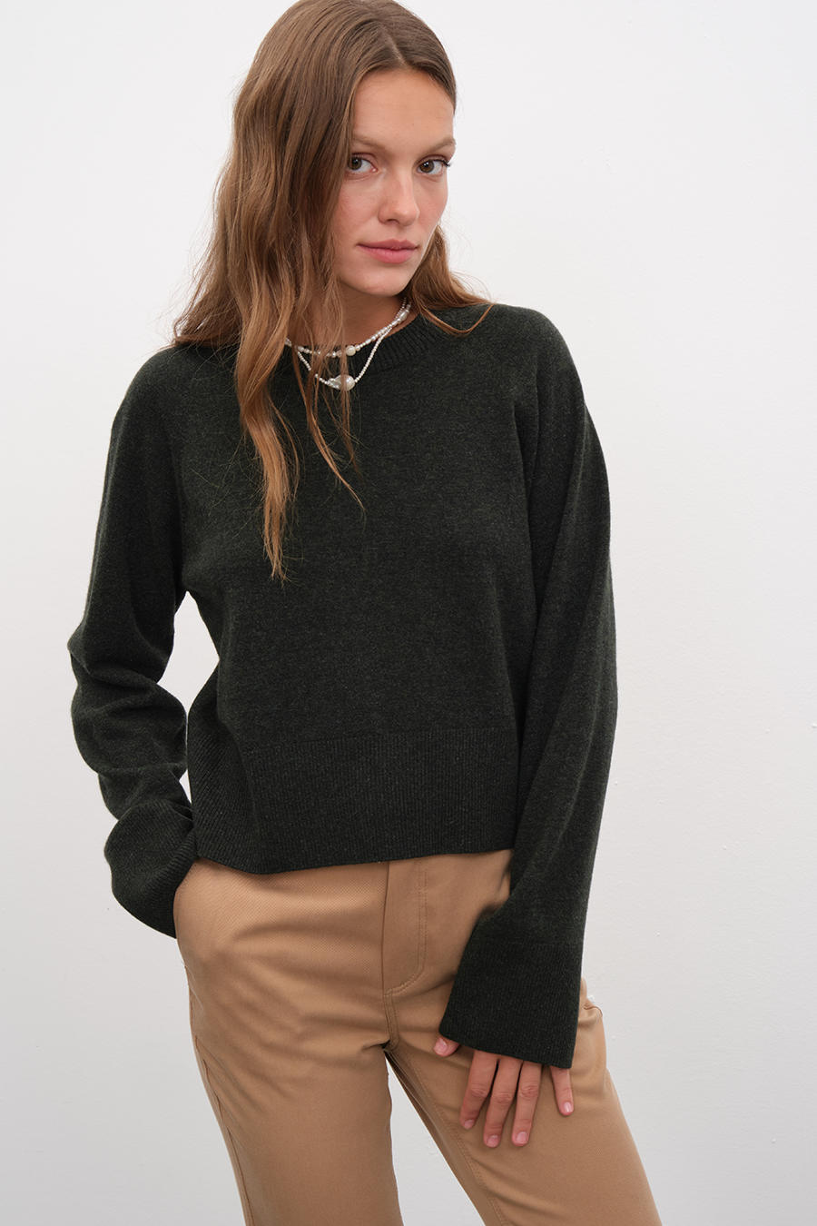 Reglan Kollu Cashmere Merino Crop Triko