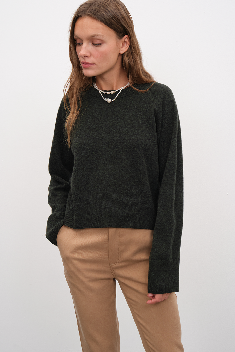 Reglan Kollu Cashmere Merino Crop Triko