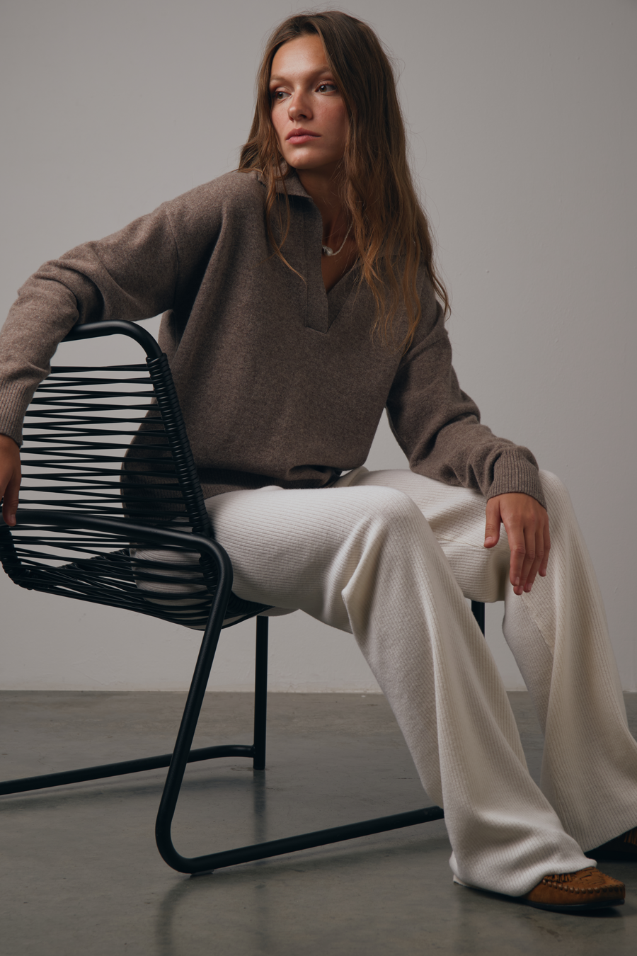 Polo Yakalı Cashmere Merino Triko