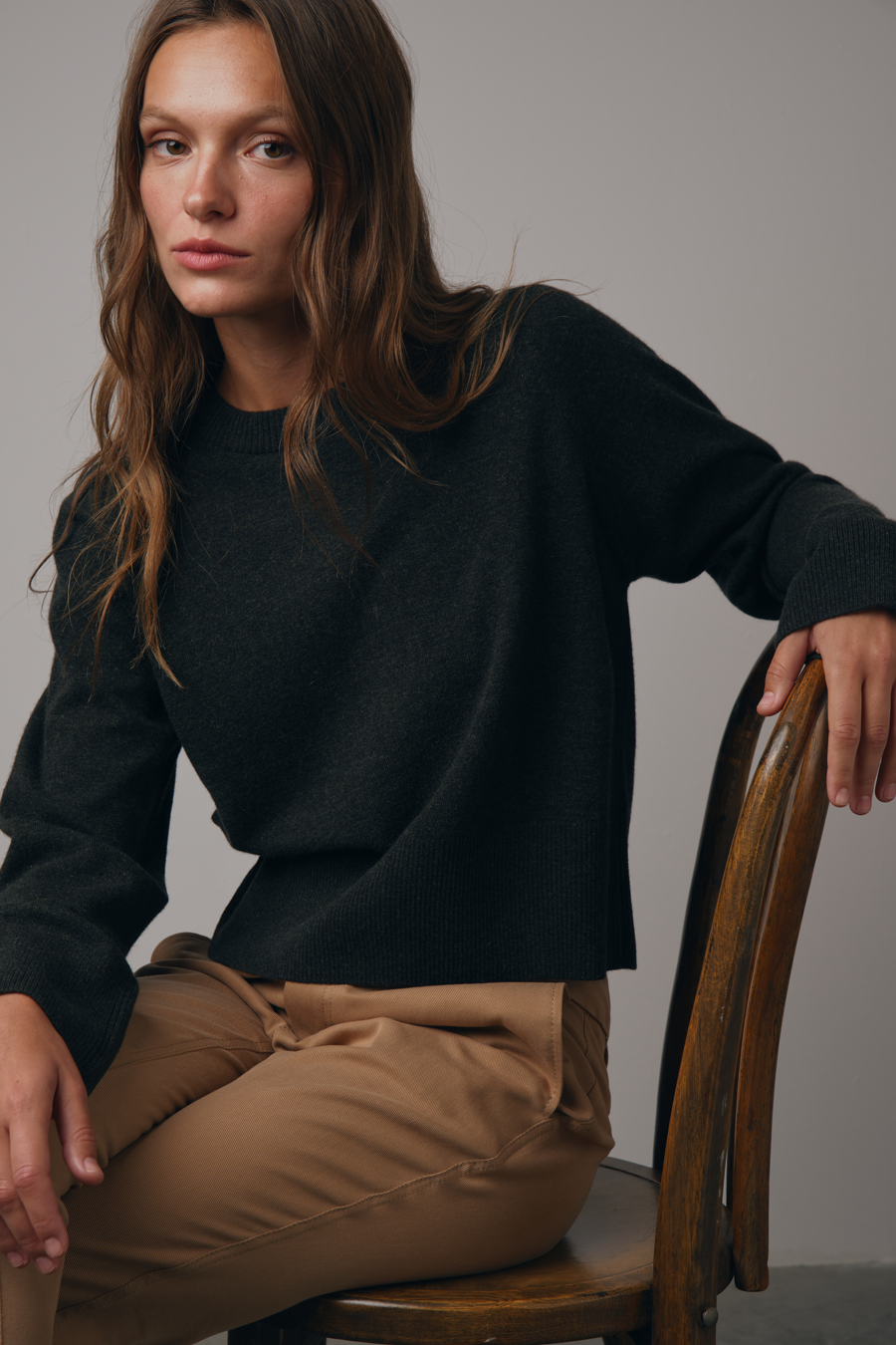 Reglan Kollu Cashmere Merino Crop Triko