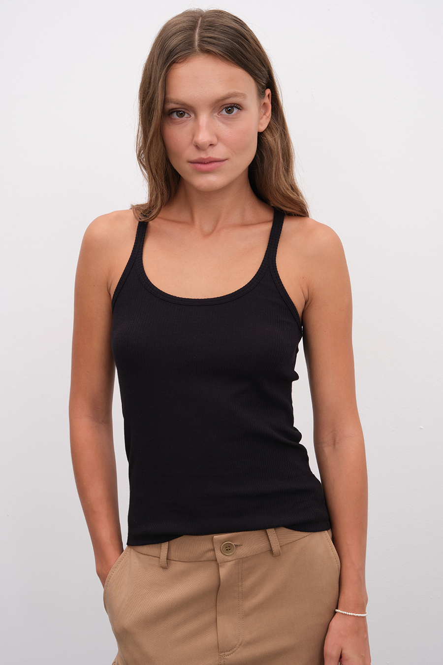 Sporcu Sırtlı Ribanalı Cotton Atlet
