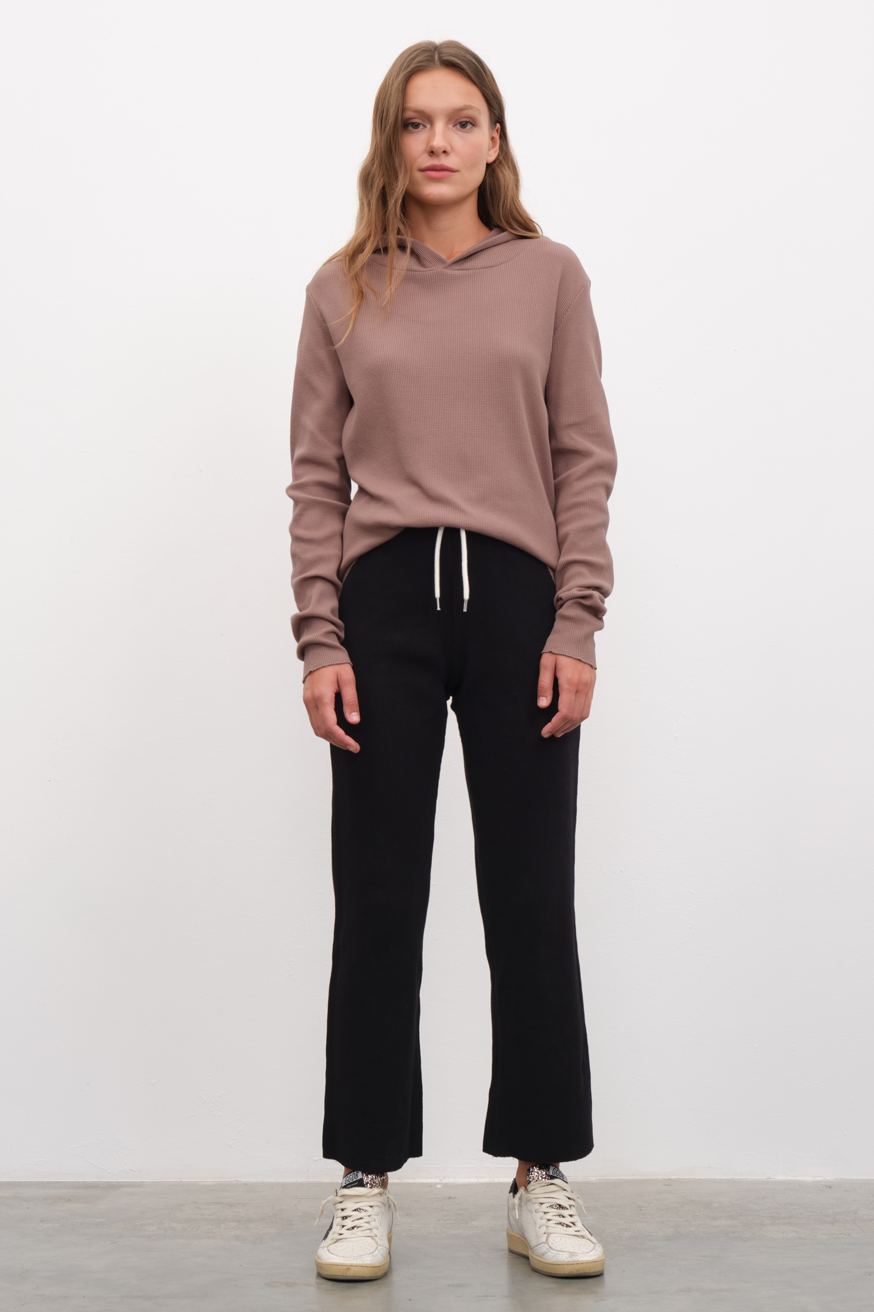 Waffle Cotton Crop Flare Eşofman Altı
