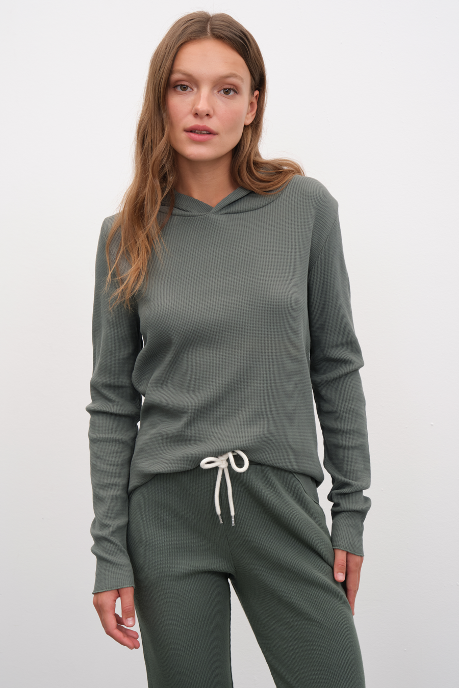 Waffle Cotton Unisex Hoodie