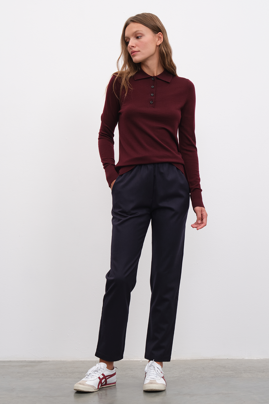 Pull-On Yün Kumaş Pantolon